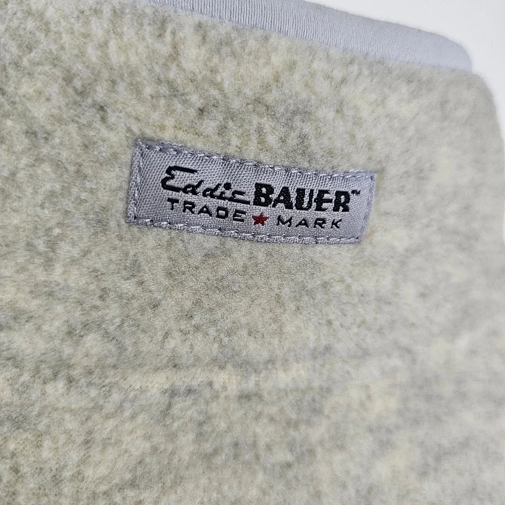 Eddie Bauer Vest Mens XXL Gray Polartec Fleece Full Zip Outdoor Gorpcore